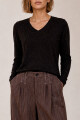 SWEATER V BOUTONE MARRON
