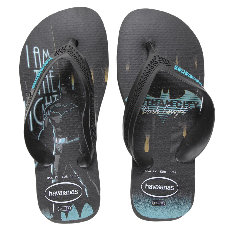 Sandalias Infantiles Havaianas Kids Max Heroes Negro - Azul