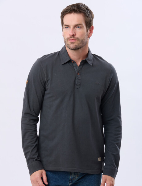 REMERA POLO LISA PIQUE Gris