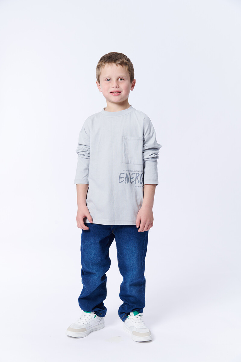 Remera Manga larga Rayado Energy Gris