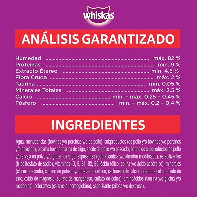 WHISKAS EN SALSA CARNE GATITOS ALIMENTO HUMEDO 85 GRS