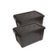 Set x2 Caja organizadora 70lts con tapa NEGRO