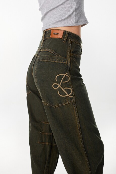 Jean Grounded Green Washed