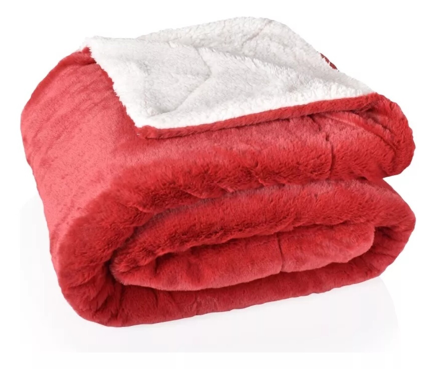 Frazada Reversible Polar Sherpa 1 Plaza 150x200 - Rojo vino 