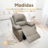 Sofá Sillón Poltrona Reclinable Masajeador Electrico Cuerina Color Gris Cuerina