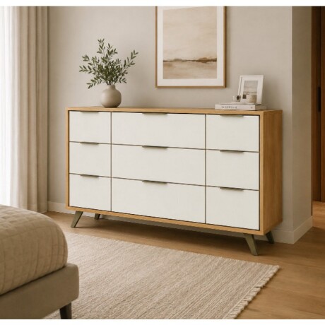 COMODA EUROPA 9 CAJONES 1,36 X 1,00 X 45 MIEL OFF WHITE COMODA EUROPA 9 CAJONES 1,36 X 1,00 X 45 MIEL OFF WHITE