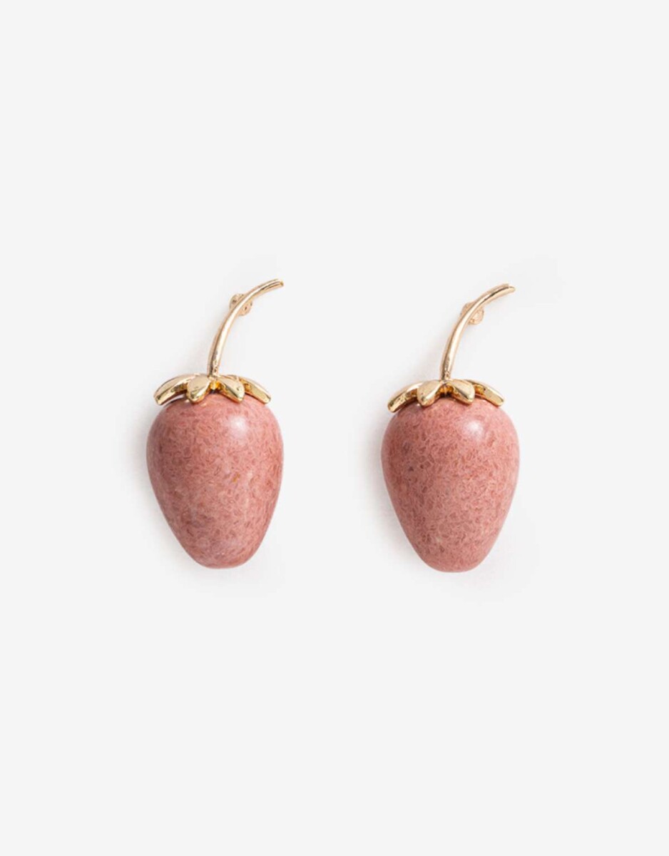 Aros Colgantes Cortos Frutillas - Dorado 