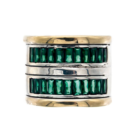 Anillo de plata 925, double en oro 18 ktes y circonias. Anillo de plata 925, double en oro 18 ktes y circonias.