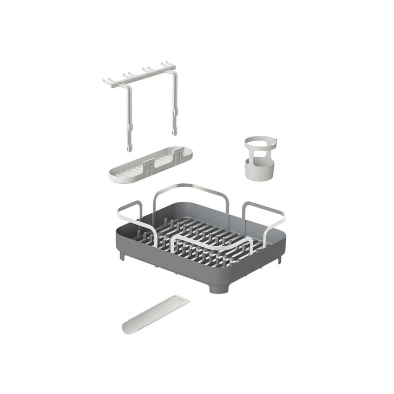 Escurridor de platos plástico y acero Gris