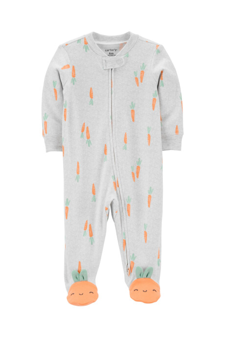 Pijama de Algodón de Una Pieza con Pie y Ajuste 100% Perfecto Zanahorias 0