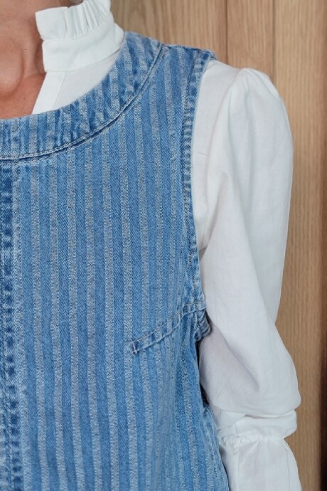 Chaleco Cadaqués Stripped raya celeste