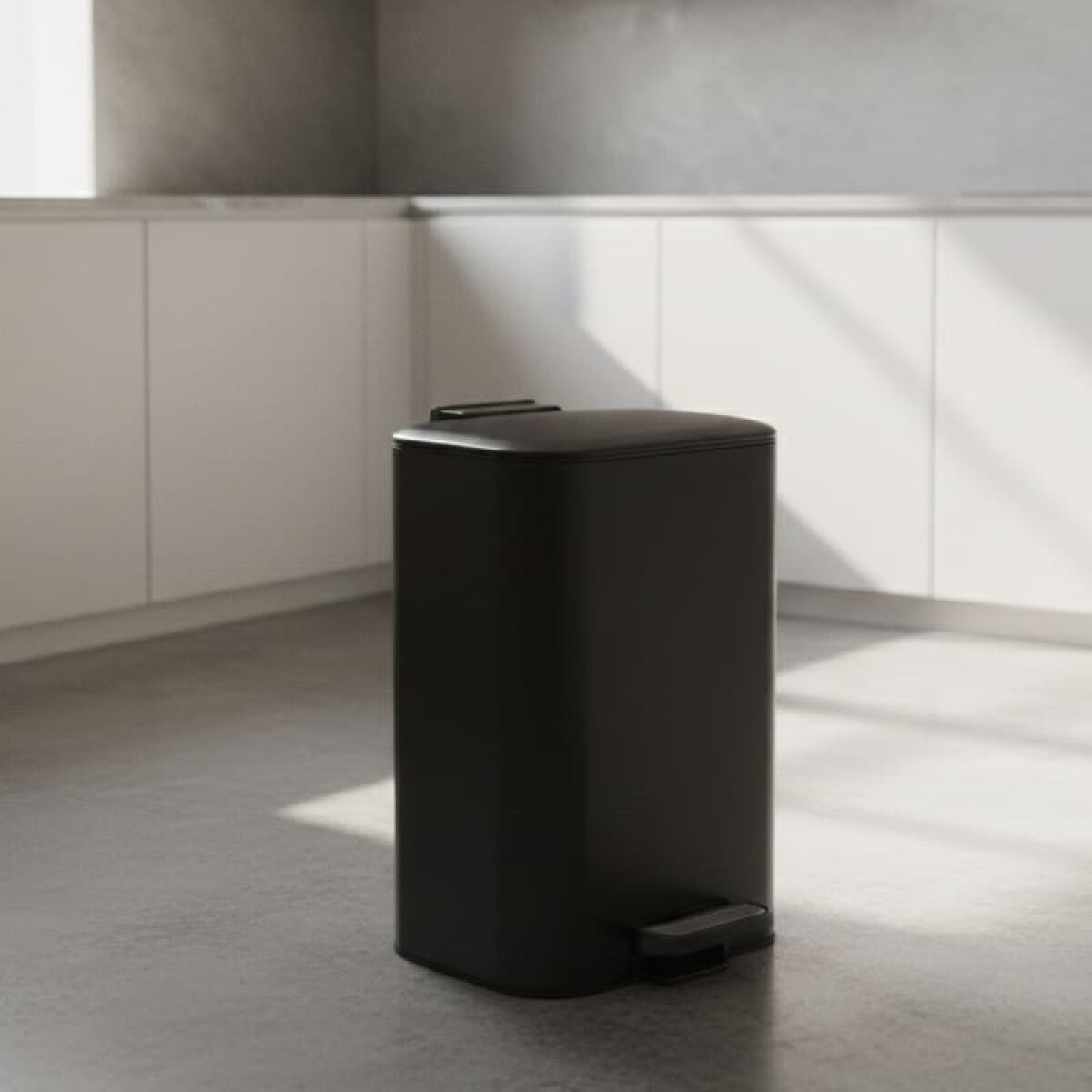 Tacho cesto de basura acero inoxidable 20L Rectangular Ancho con tapa a pedal 