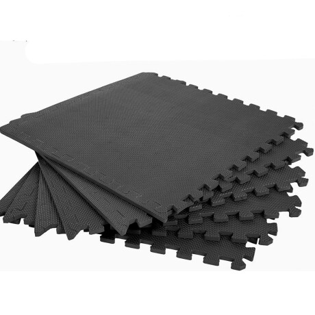 Piso Goma Eva Tatami Encastrable 1mx1mx3cm Gimnasio Negro-Negro