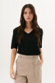 REMERA V DOBLE M/CORTA NEGRO