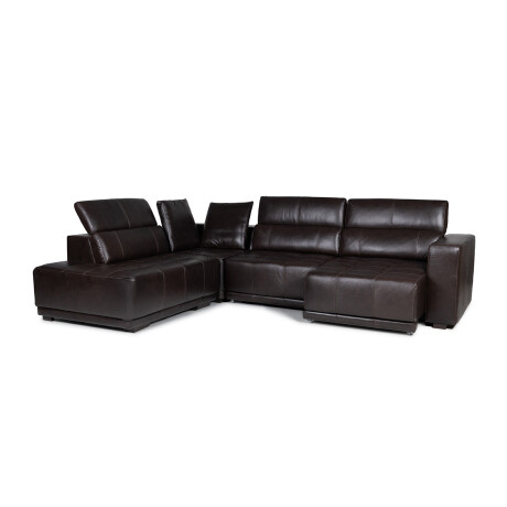 Rinconera Seúl - Cuero Básico - Chaise izquierdo Café - (Preventa)