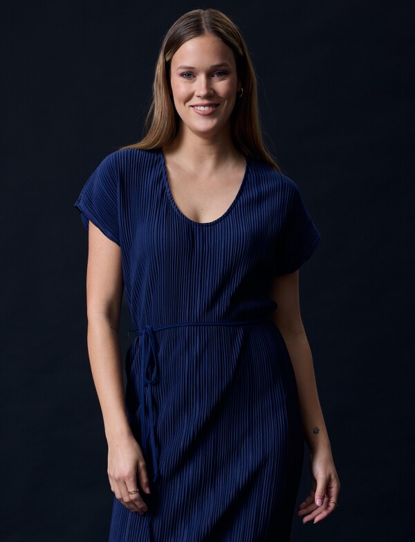 Vestido Midi Plisado AZUL
