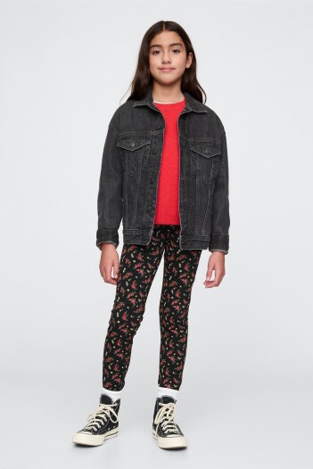 Calza Niña Black Floral