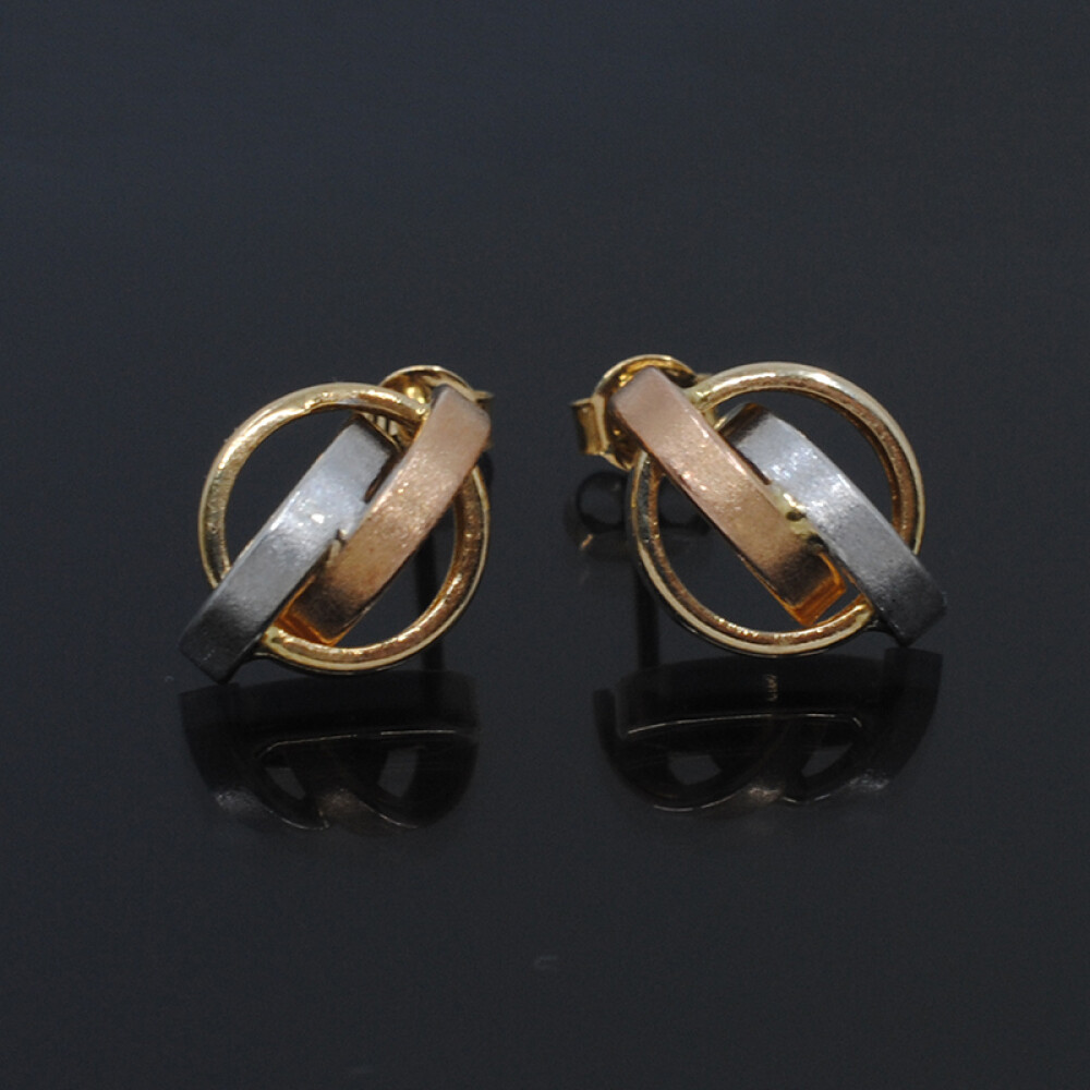 Caravanas en 3 tonos de oro 18k Caravanas en 3 tonos de oro 18k
