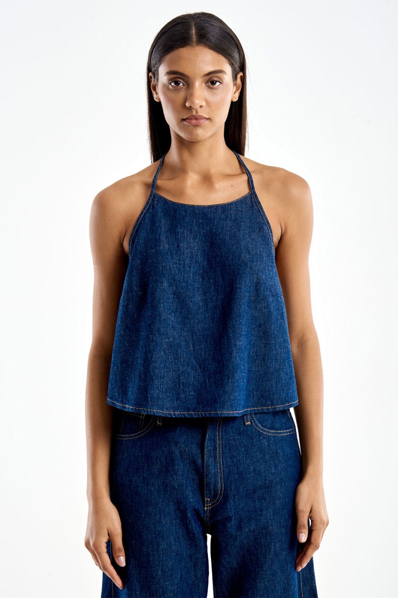 Top denim Azul