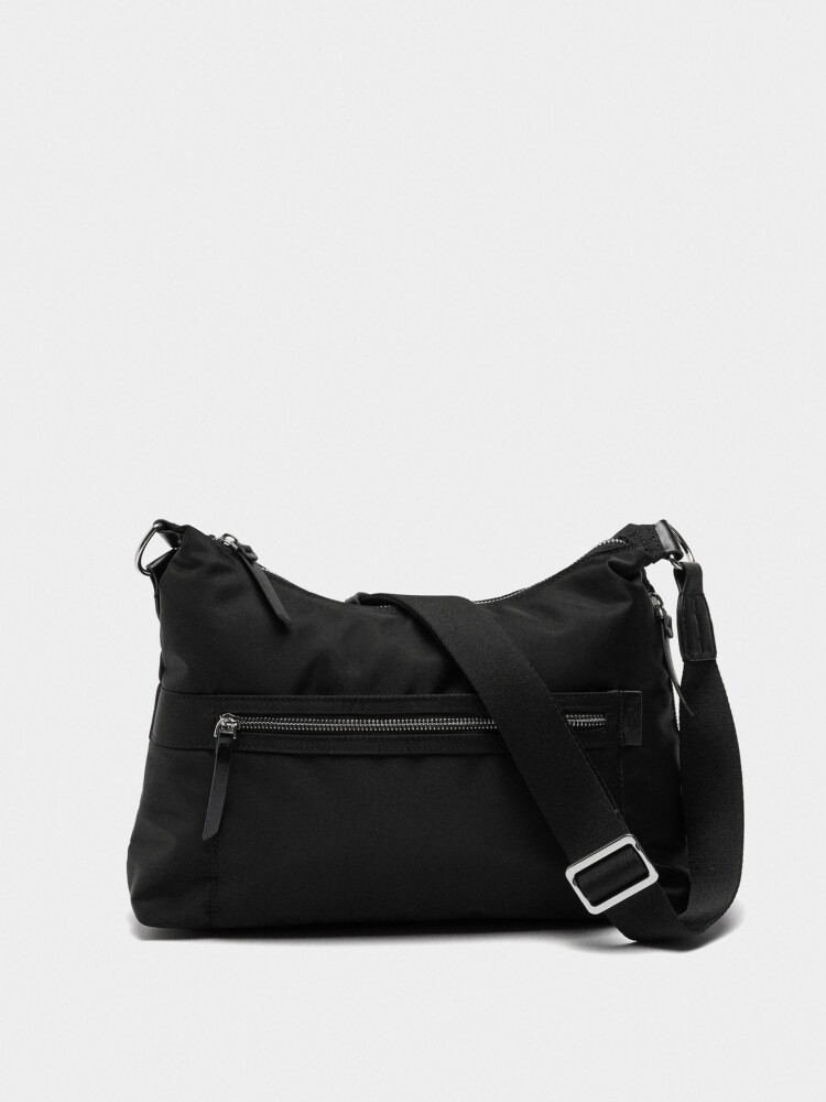 Bolso Bandolera De Nylon negro