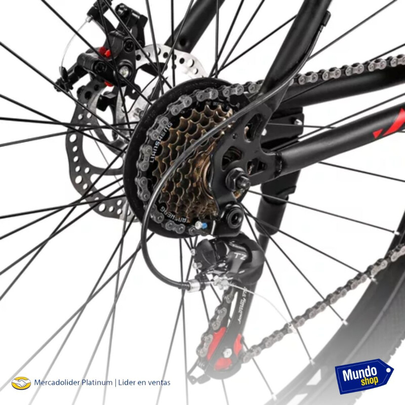 Bicicleta Montaña Rodado 26 Con 21 De Velocidad Aro 26 Rojo