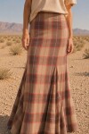 Long Scottish Skirt Beige / Naranja