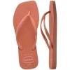 Ojotas Havaianas Slim Square Logo Pop Pp Rosado