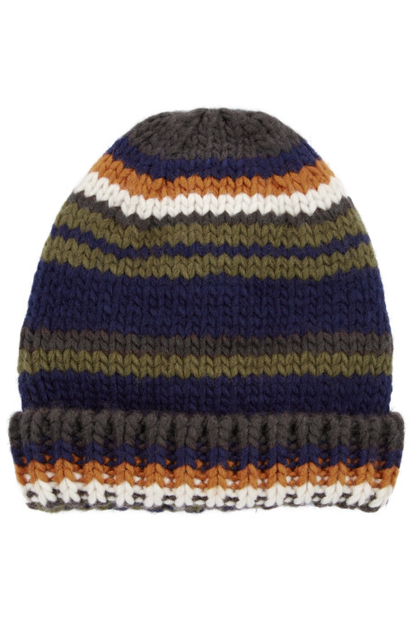 Gorro de lana, diseño a rayas Sin color