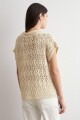 Chaleco cinta calado beige