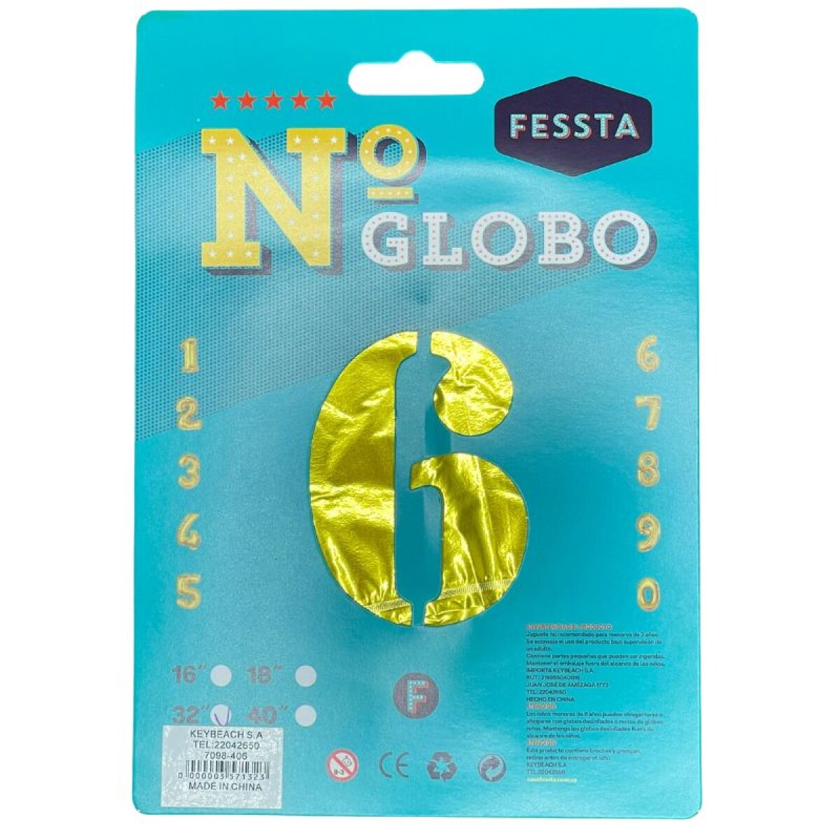 Globo Fessta Número 40 Pulgadas Dorado - SEIS 