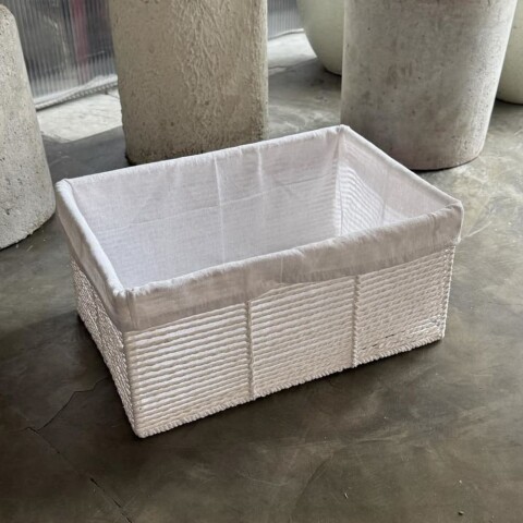 Cesto ratán blanco Bali M