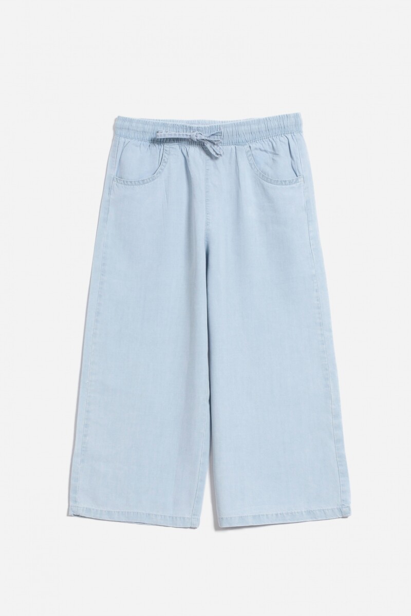 Palazzo denim - Celeste 