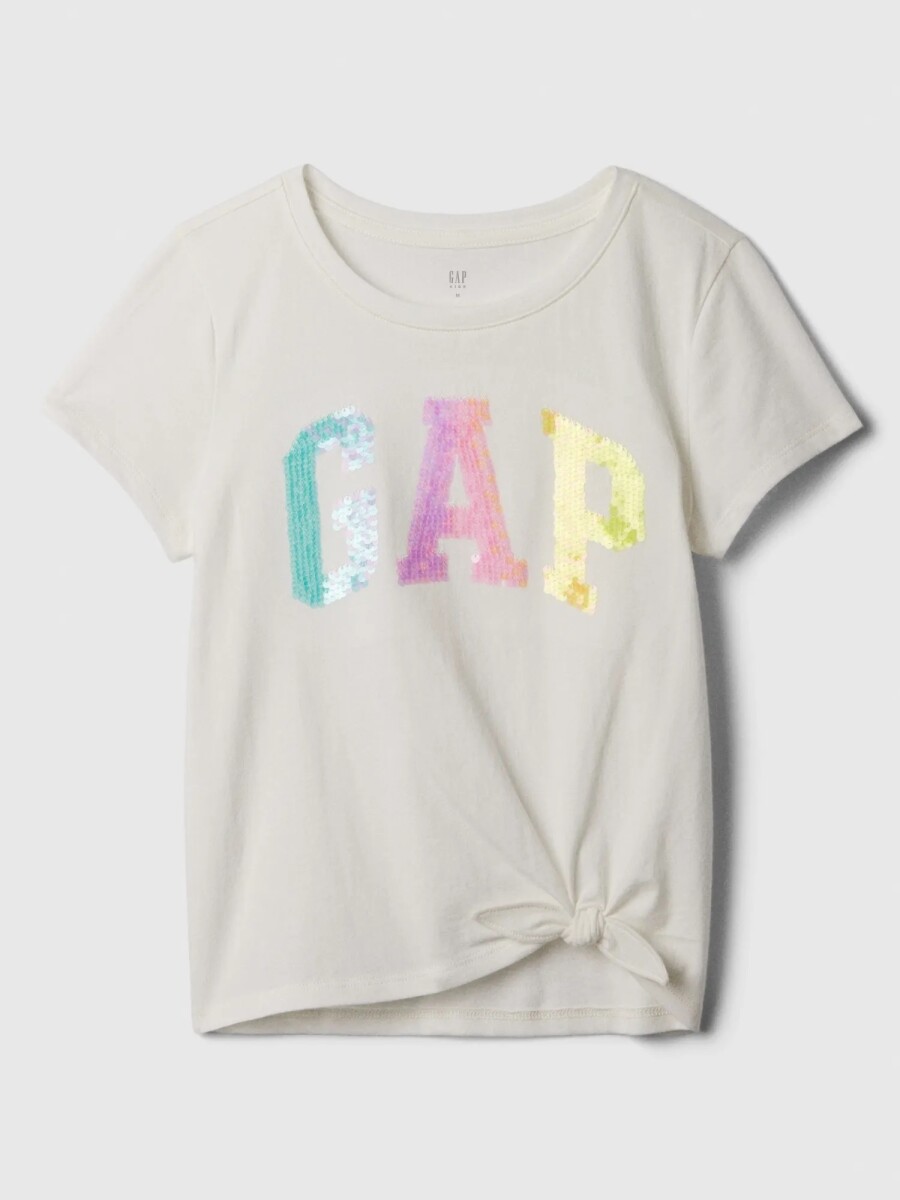 Remera Logo Gap Con Nudo Niña - New Off White 