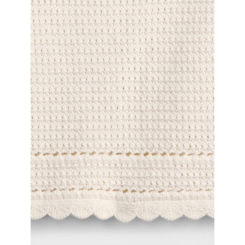 SL CROCHET BTN BACK TOP IVORY FROST