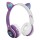 Auriculares Bluetooth infantiles diseño gato Goldtech Catbass RGB Violeta