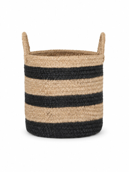 CANASTO DE YUTE A RAYAS MULTICOLOR