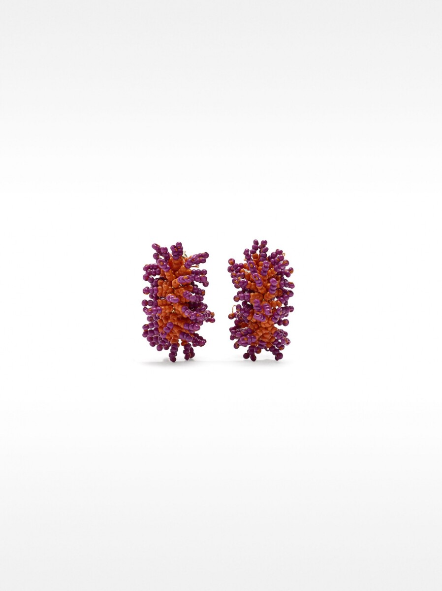 Pendientes De Aro Abiertos Con Abalorios - multicolor 