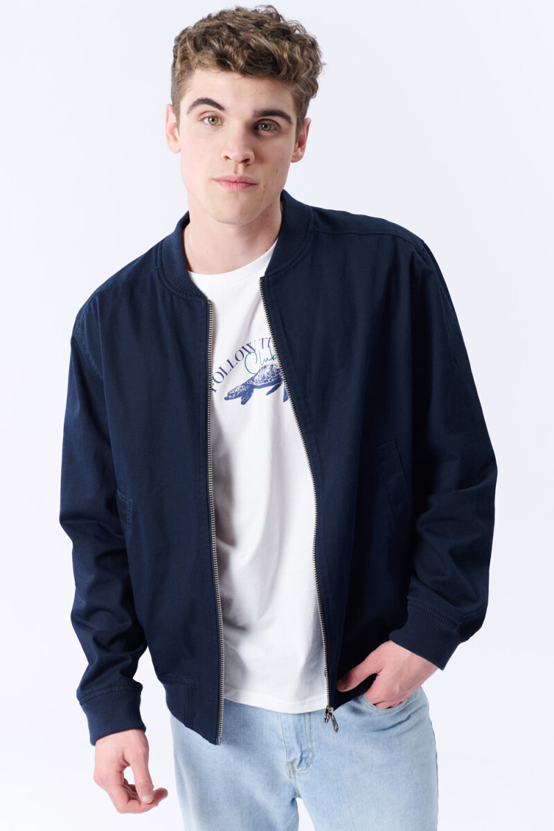 Campera bomber algodón Azul Marino