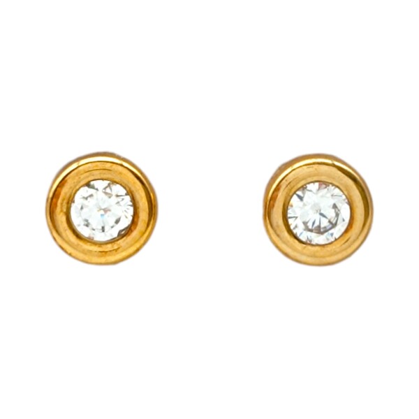 Caravanas Punto de Luz oro- Oro bajo - Zirconia - CA8111 conpiedra