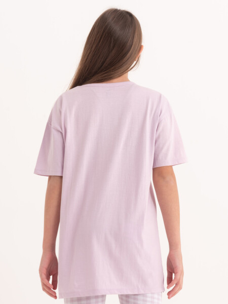 Camiseta manga corta Peace lila