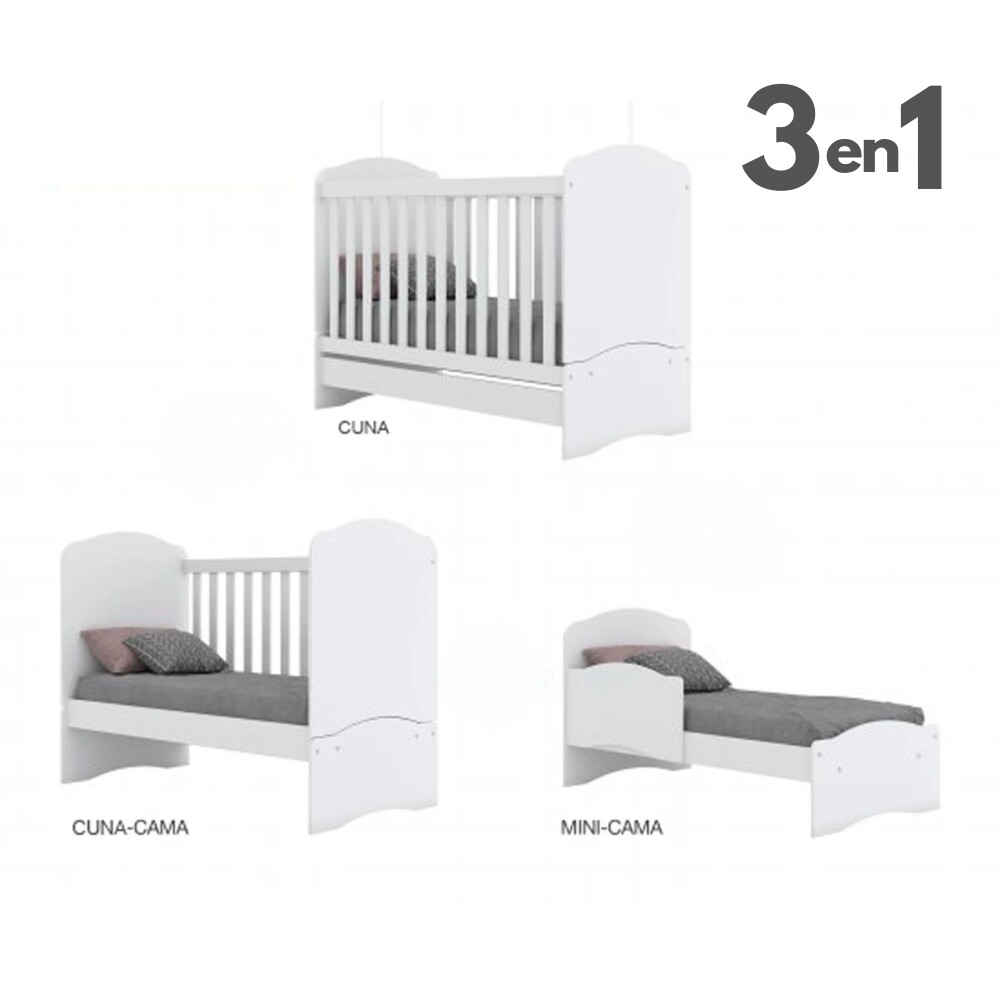 CUNA DE BEBÉ TRANSFORMABLE 3 EN 1 CUNA DE BEBÉ TRANSFORMABLE 3 EN 1