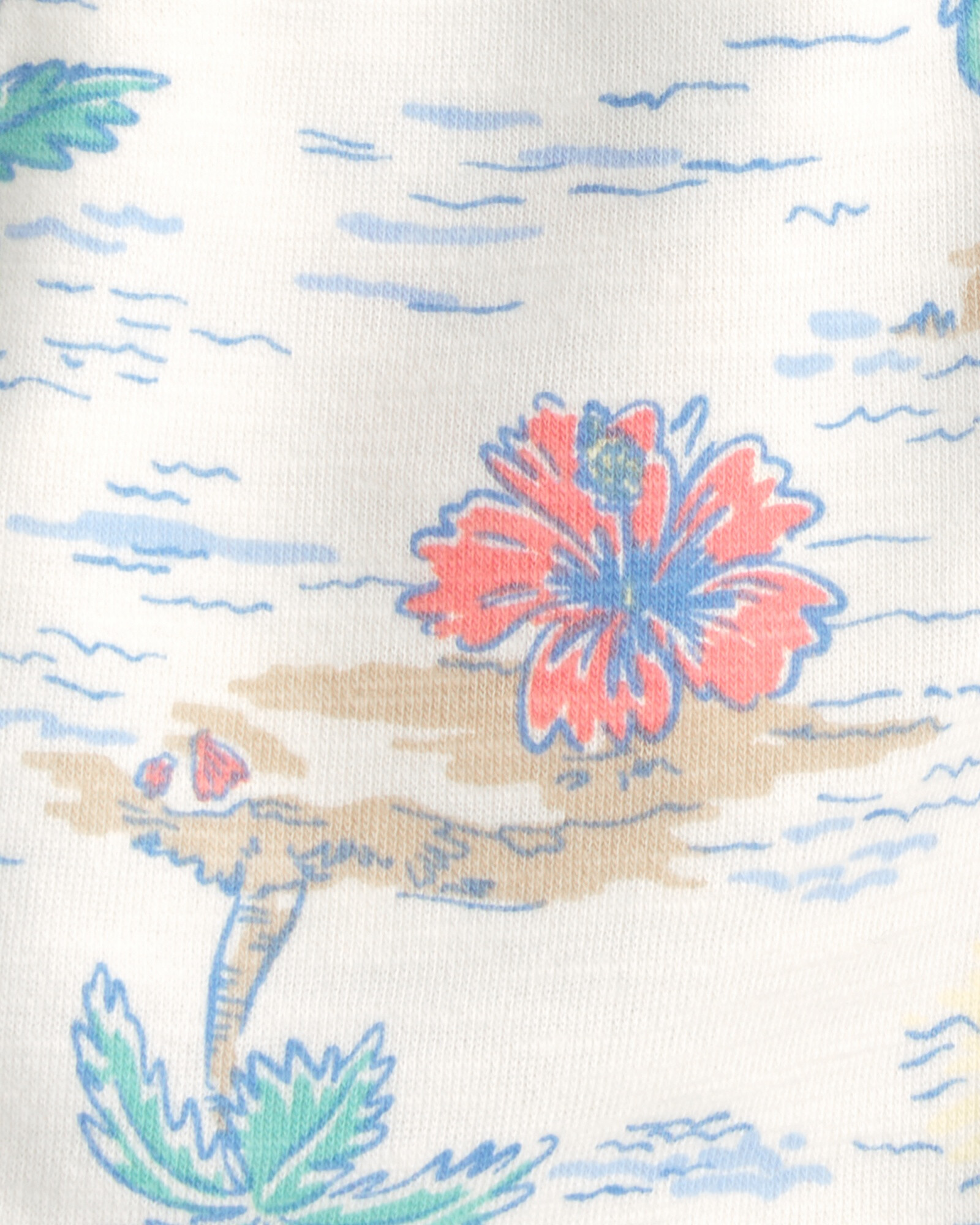 Short deportivo de algodón, diseño tropical Sin color