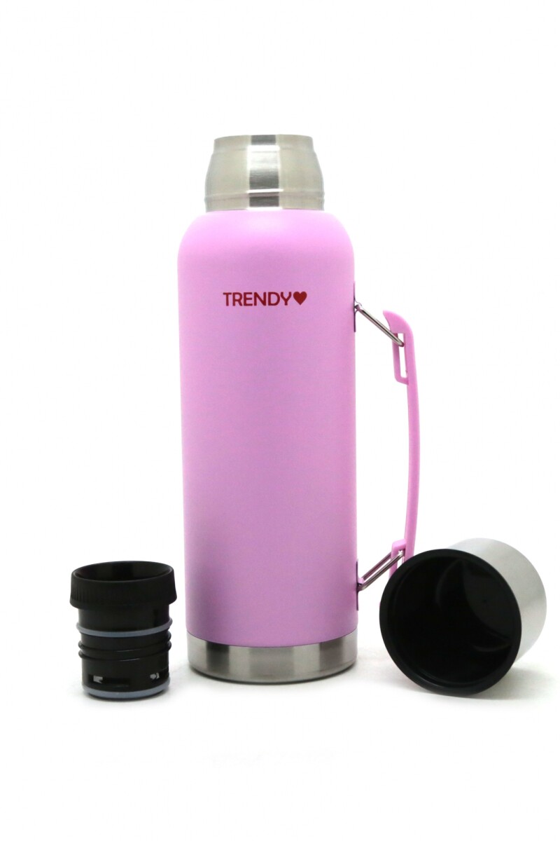 Termo 1000 ML con vaso incluido Rosa