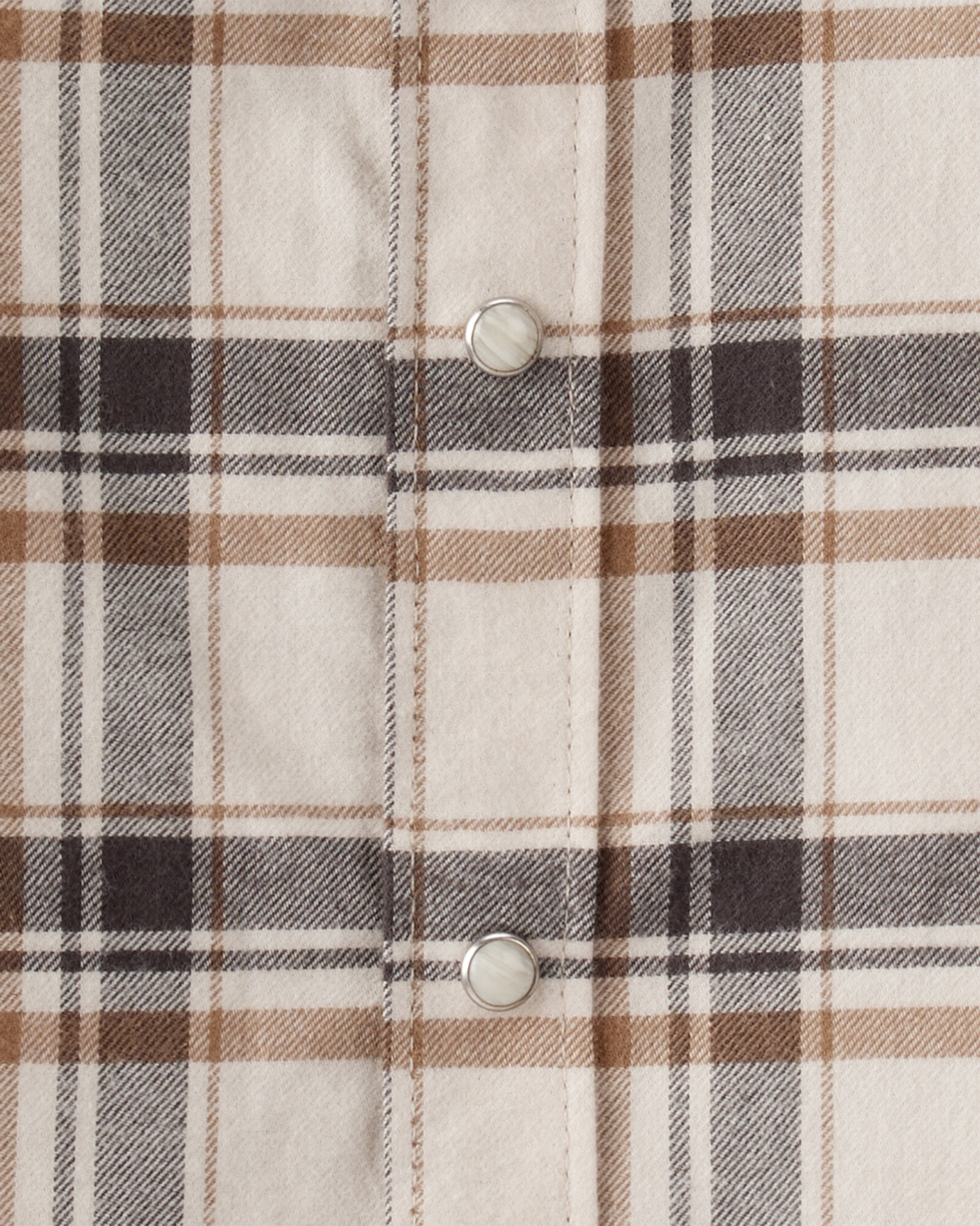 Camisa de franela con bolsillos de pana, diseño a cuadros Sin color