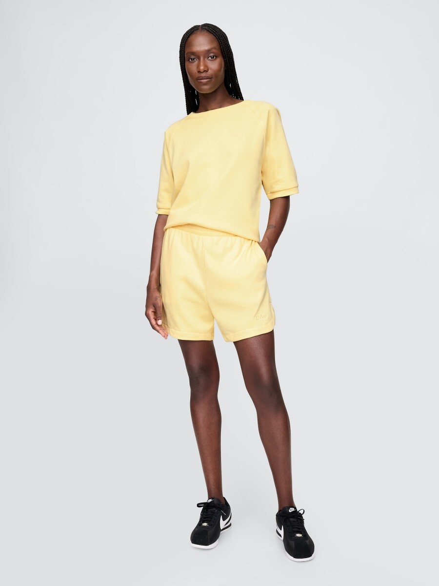 Short Sin Felpa Logo Gap Mujer - Pale Banana 12-0824Tcx 