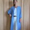 Kimono Ola Lino Azul Melange