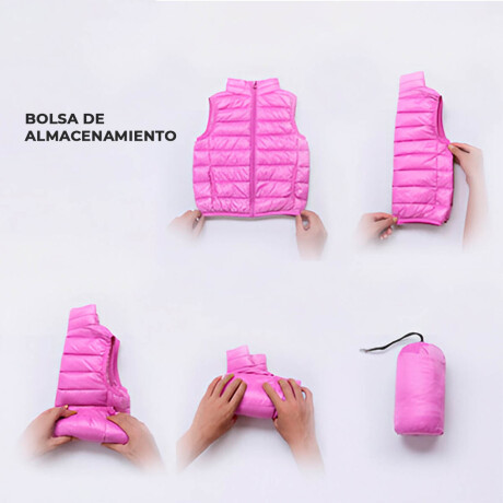 Chaleco Inflado Liviano Uzspace Niño Fácil Guardado Rosa
