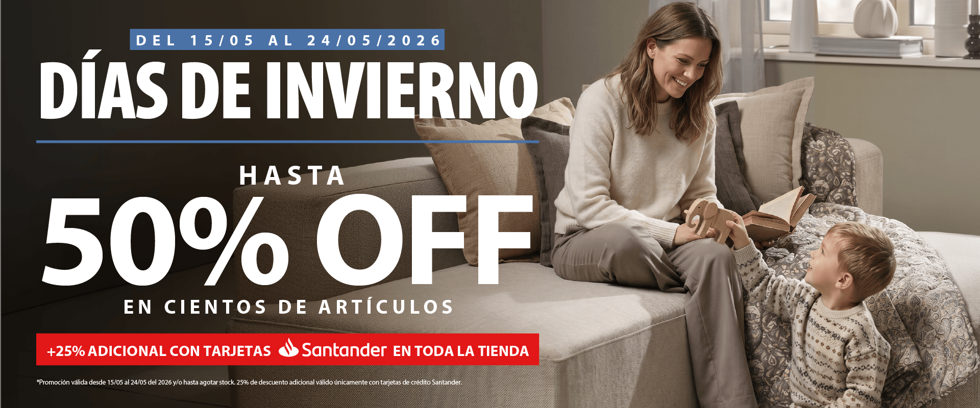 Días de Invierno - Hasta 50% OFF + 25% EXTRA con SANTANDER