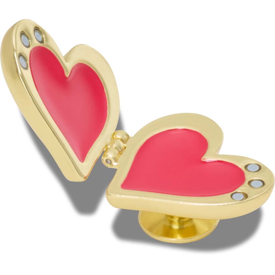 Jibbitz Gold Bubble Locket Heart Multicolor