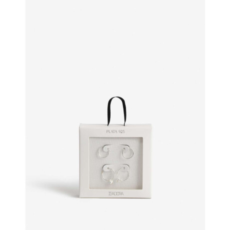 Set De Argollas Plata 925 Plateado